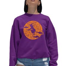 Women's Word Art Crewneck Sweatshirt - Spooky Witch LA Pop Art