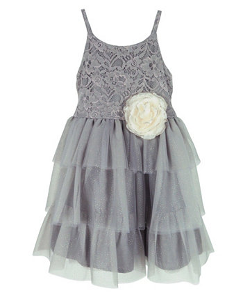 Платье-юбка из блестящей сетки без рукавов для маленьких девочек Pink & Violet