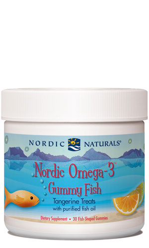 Nordic Omega-3 Fish Gummy Tangerine — 124 мг — 30 жевательных конфет Nordic Naturals