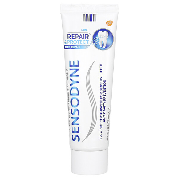 Зубная паста Repair & Protect с фтором, 3,4 унции (96,4 г) Sensodyne