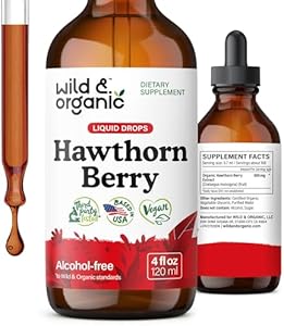 Wild & Organic Hawthorn Berry Tincture 600 mg - Liquid Hawthorne Berry Supplement for Overall Support - Vegan, Sugar & Alcohol-Free Fruit Extract Drops - 4 fl oz Wild & Organic