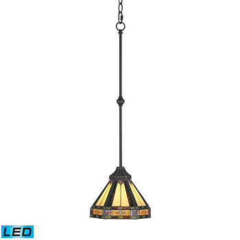Филигранный подвесной светильник с одним светом из состаренной бронзы - светодиод с яркостью до 800 люмен (эквивалент 60 Вт) с технологией Fu Macy's