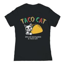 Juniors' Taco Cat Graphic Tee Unbranded