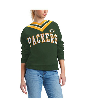 Женский зеленый свитер Green Bay Packers Heidi Raglan с v-образным вырезом Tommy Hilfiger