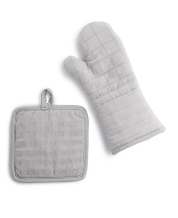 Серый комплект хлопковых рукавиц и подставок для горшков, созданный для Macy's The Cellar