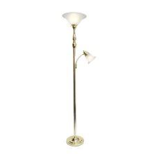 Элегантный дизайн, 2 светильника, торшер для мамы и дочки с белым мраморным стеклом, золотого цвета Elegant Designs