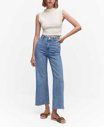 Женские джинсы-кюлоты с высокой талией MANGO