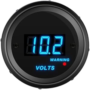 Linkstyle 12V Voltage Gauge, 2" 52MM Car Voltmeter, Digital Battery Gauge 12Volt, Round Voltmeter Panel with Smart Alarm Linkstyle