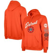 Men's New Era Orange Detroit Pistons Big & Tall 2023/24 City Edition Jersey Pullover Hoodie New Era x Staple