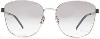 Круглые металлические солнцезащитные очки 59 мм Saint Laurent