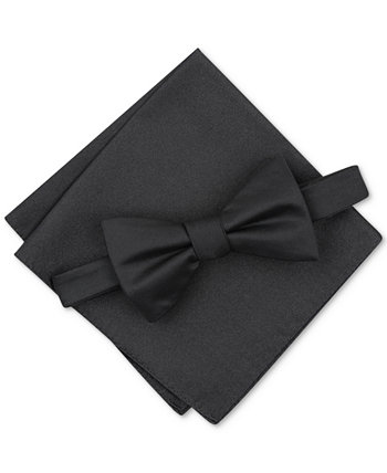 Мужской нагрудный платок с однотонной текстурой и галстук-бабочка, созданные для Macy's Alfani