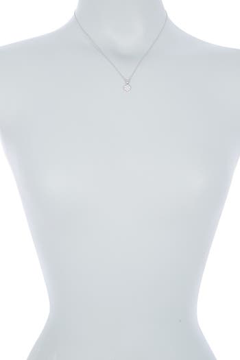 Ожерелье с кулоном в виде клевера из стерлингового серебра с бриллиантами - 0,10 карата Effy