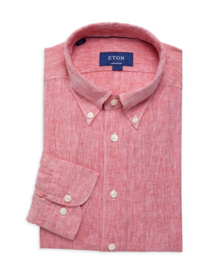 Льняная оксфордская рубашка современного кроя Eton