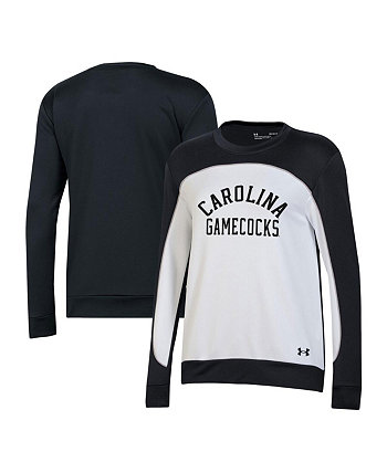 Женский черный, белый пуловер с капюшоном South Carolina Gamecocks с цветными блоками Under Armour