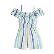 Girls 7-16 Kint Works Ruffled Romper with Necklace in Regular & Plus Knit Works