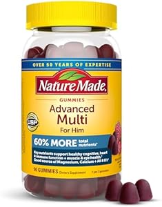 Nature Made Advanced Multivitamin Gummies (Жевательные конфеты) for Him with Magnesium Citrate, Calcium & All 8 B Vitamins, Multivitamin for Men, 90 Gummies, 30 Day Supply Nature Made