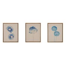Набор настенных картин из 3 предметов в рамке с синим принтом Madison Park Botanicals Madison Park