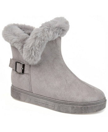 grey fur snow boots