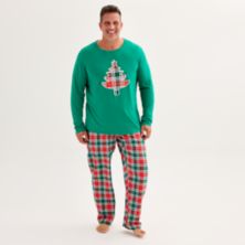 Big & Tall Jammies For Your Families® Merry & Bright Tree Open Hem Top & Bottom Pajama Set Jammies For Your Families