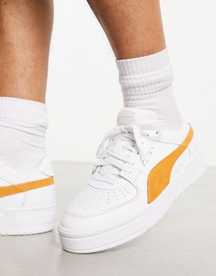 Puma CA Pro suede sneakers in white with yellow detail PUMA