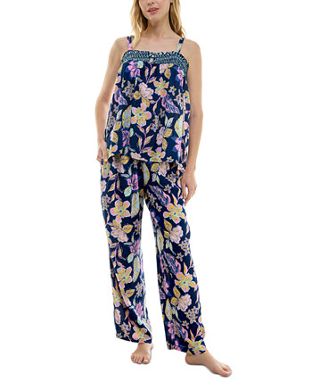 Women's 2-Pc. Smocked Swing Cami & Pants Pajamas Set Roudelain