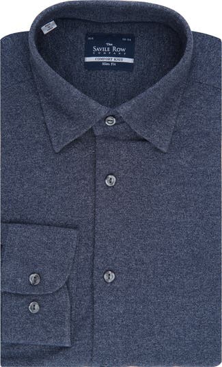 Классическая рубашка Slim Fit Comfort Knit Melange SAVILE ROW CO