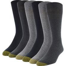 Мужские удлиненные носки с круглым вырезом GOLDTOE® из 6 пар. GOLDTOE