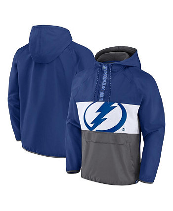 Мужская синяя куртка с капюшоном Tampa Bay Lightning Flagrant Foul Anorak реглан с полумолнией до половины Fanatics