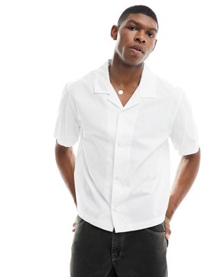 Белая оверсайз-рубашка с короткими рукавами Weekday Charlie Weekday