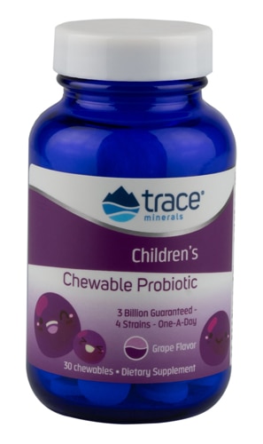 Trace Minerals Research Детская жевательная пробиотическая пищевая добавка Concord Grape — 30 жевательных таблеток Trace Minerals ®