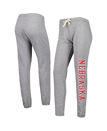 Женские брюки-джоггеры Tri-Blend Nebraska Huskers цвета Хизер Серый Victory Springs League Collegiate Wear