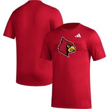 Мужская красная футболка adidas Louisville Cardinals Pregame AEROREADY Adidas
