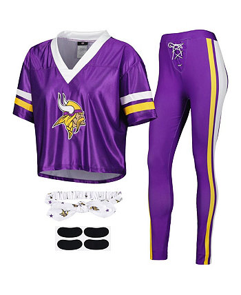 Women's Purple Minnesota Vikings Game Day Costume Sleep Set Jerry Leigh