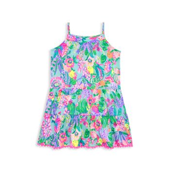 Little Girl's &amp; Girl's Tammie Multicolor Pom-Pom Dress Lilly Pulitzer Kids