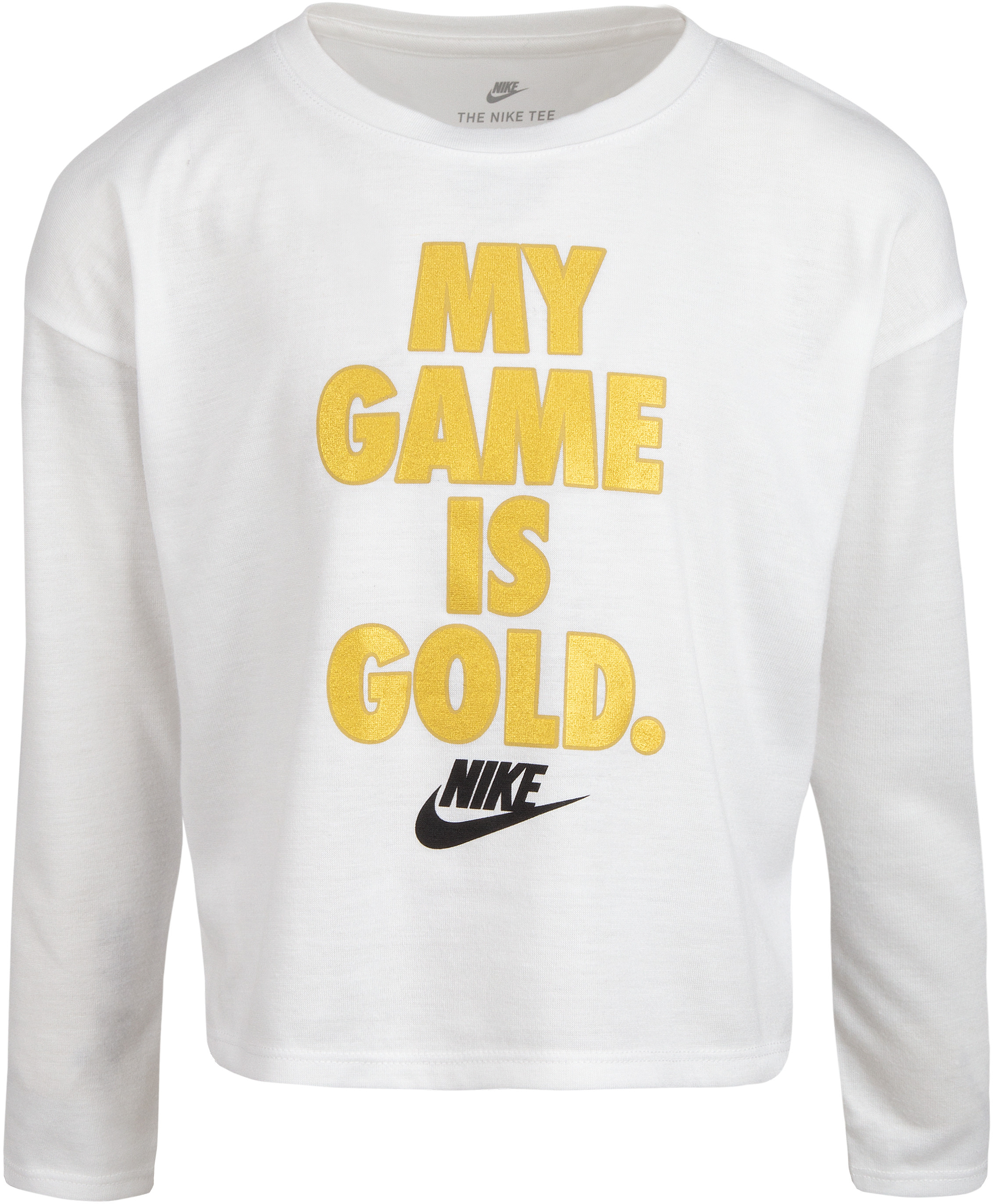 Золотая футболка с длинными рукавами My Game Is (для маленьких детей) Nike Kids