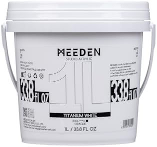 MEEDEN Acrylic Paint Set 1 L: 12 Colors Large Bulk 33.8 oz Acrylic Paints - Heavy Body Gloss Non-Toxic - Thick Art Paints for Canvas Crafts Wood Metal Plastic Wall MEEDEN