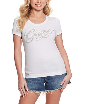 Женская футболка с декорированным логотипом GUESS