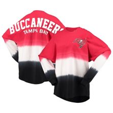 Женская красная/черная футболка с длинным рукавом Tampa Bay Buccaneers с логотипом Fanatics Ombre Fanatics