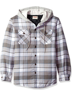 Фланелевая куртка-рубашка с длинным рукавом на стеганой подкладке и капюшоном Wrangler