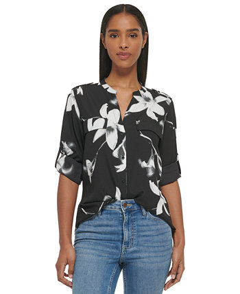 Женская рубашка с длинным рукавом и принтом Calvin Klein