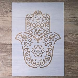 Трафарет для DIY мандалы Hamsa: для скрапбукинга, покраски стен и мебели (размер A4) SLGIFT