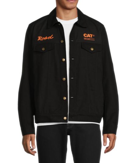 Джинсовая куртка с рисунком CAT WWR