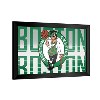 Настенное зеркало Boston Celtics с рамкой из стекла, 38 см x 66 см Trademark Gameroom