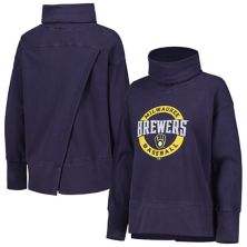 Women's Levelwear Navy Milwaukee Brewers Sunset Farm Team Pullover Sweatshirt LevelWear
