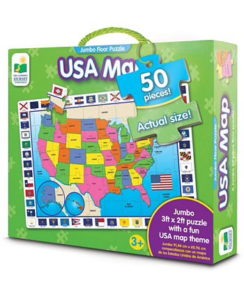 Jumbo Floor Puzzle - Карта США, 50 штук The Learning Journey