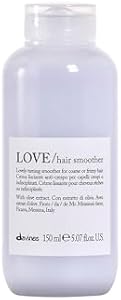 Davines LOVE Hair Smoother, Leave-On Cream To Smooth Frizzy, Unruly Or Wavy Hair Weightlessly, White, 5.07 Fl. Oz. Davines