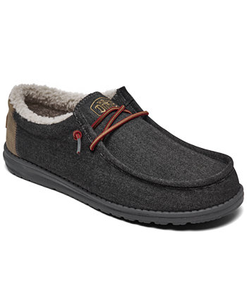 Men's Wally Black Shell Casual Slip-On Moccasin Sneakers from Finish Line Hey Dude