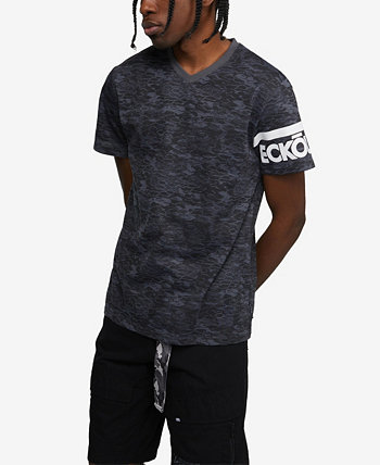 Мужская хлопковая футболка Ecko Unltd с коротким рукавом и V-образным вырезом Ecko Unltd