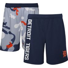 Youth Navy Detroit Tigers Camo Newsies Active Shorts Outerstuff