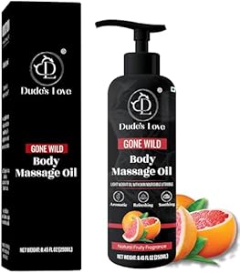 Organic - Vanilla Edible Full Body Massage Oil - No Stain & Non-Sticky | with Fractionated Coconut Oil, Vanilla & Jasmin Oil, Date Night | Massage Oil for Massage Therapy - 4.05 Fl Oz Dude's Love